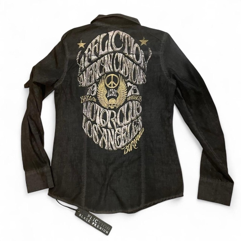 Black Affliction Graphic Button Up Shirt